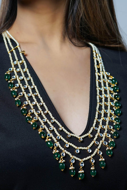 Kundan Layered Beaded Necklace 