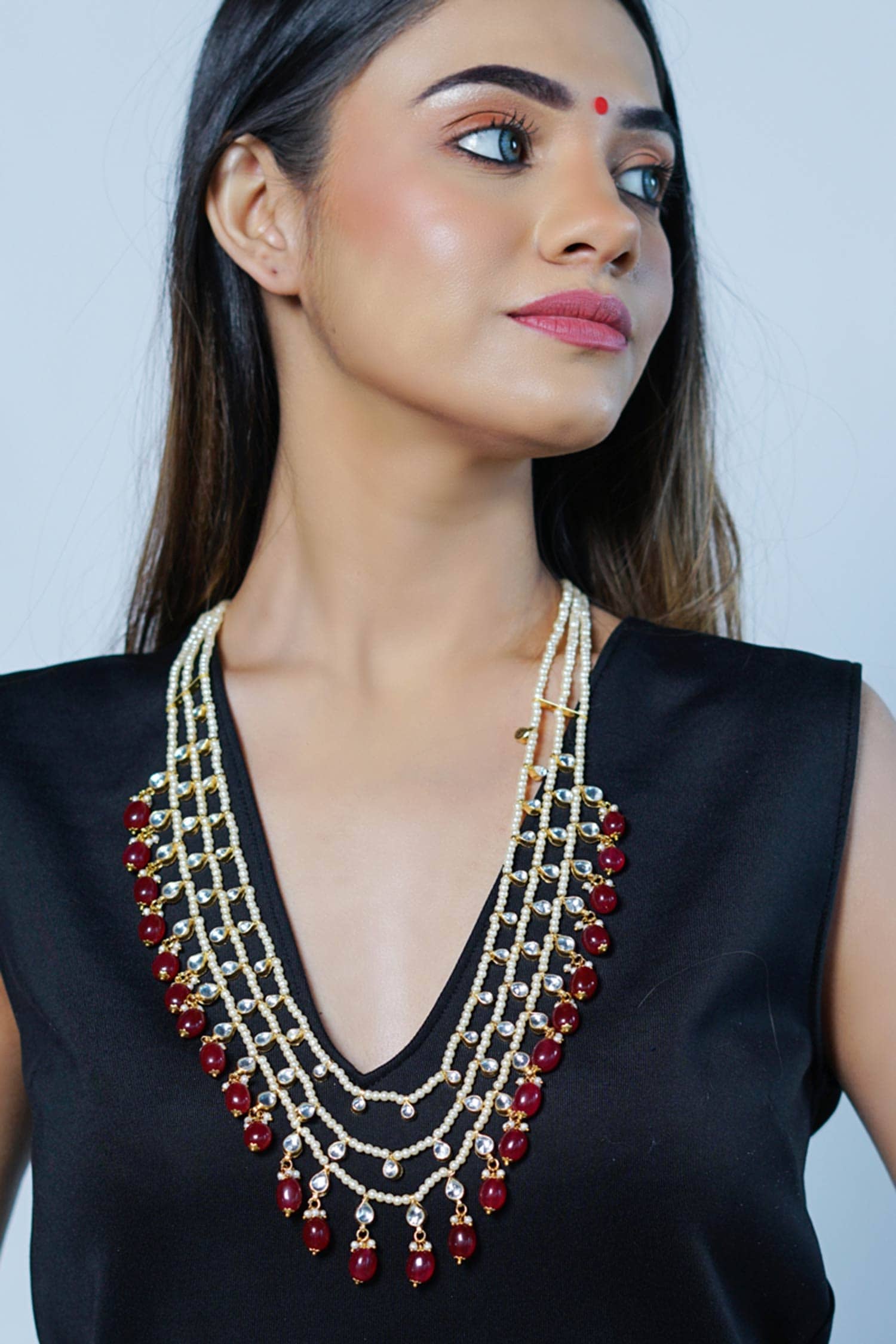Kundan Layered Beaded Necklace 