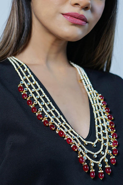 Kundan Layered Beaded Necklace 