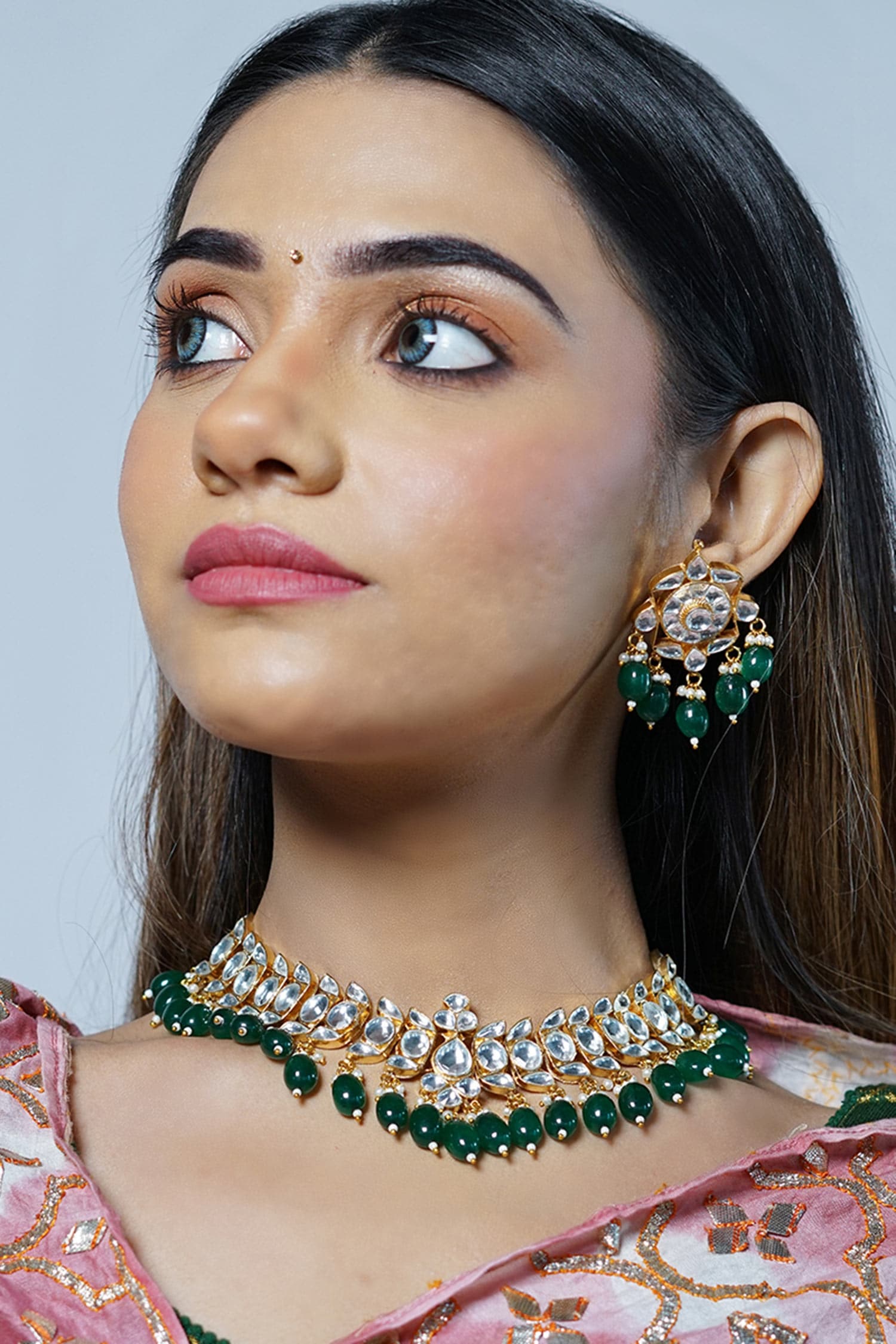 Stone Embellished Necklace Set 