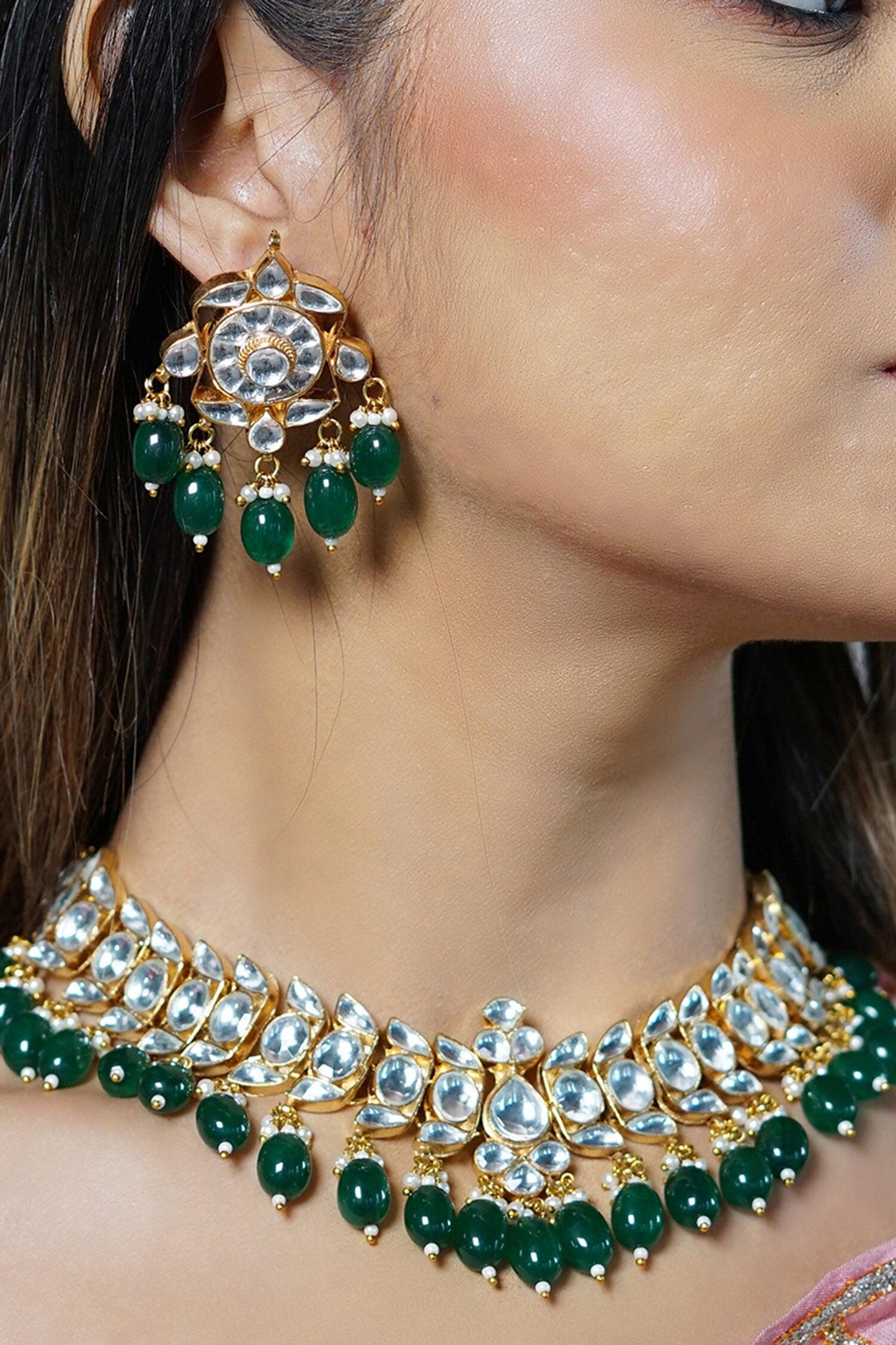 Stone Embellished Necklace Set 