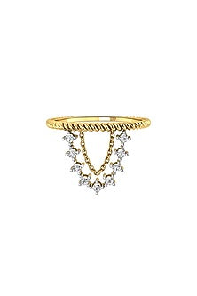 Two-Tone Finish Round-Shaped Diamond Chain Ring