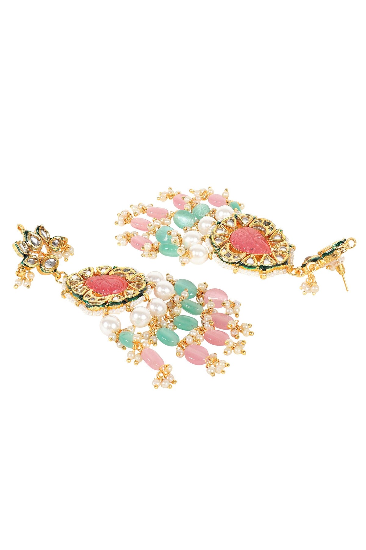 Kundan & Stone Embellished Pendant Necklace Set 