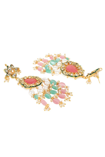 Kundan & Stone Embellished Pendant Necklace Set 