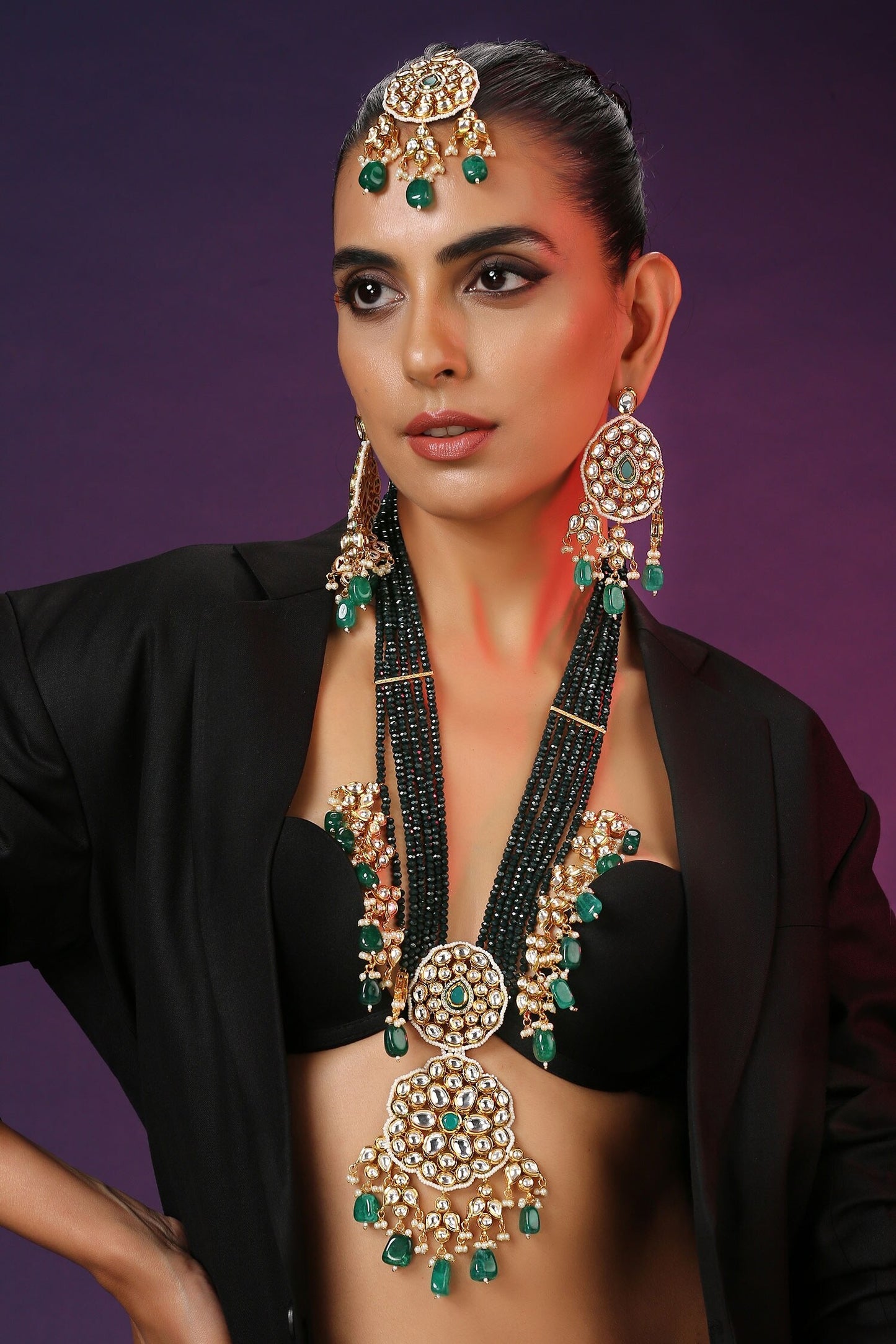 Polki Embellished Necklace Set 