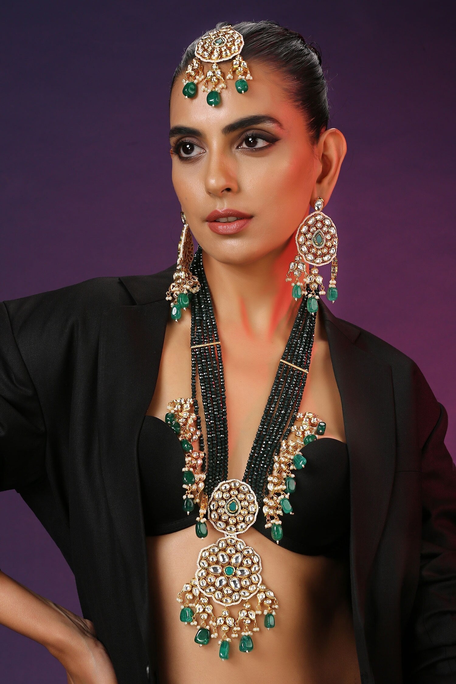 Polki Embellished Necklace Set 