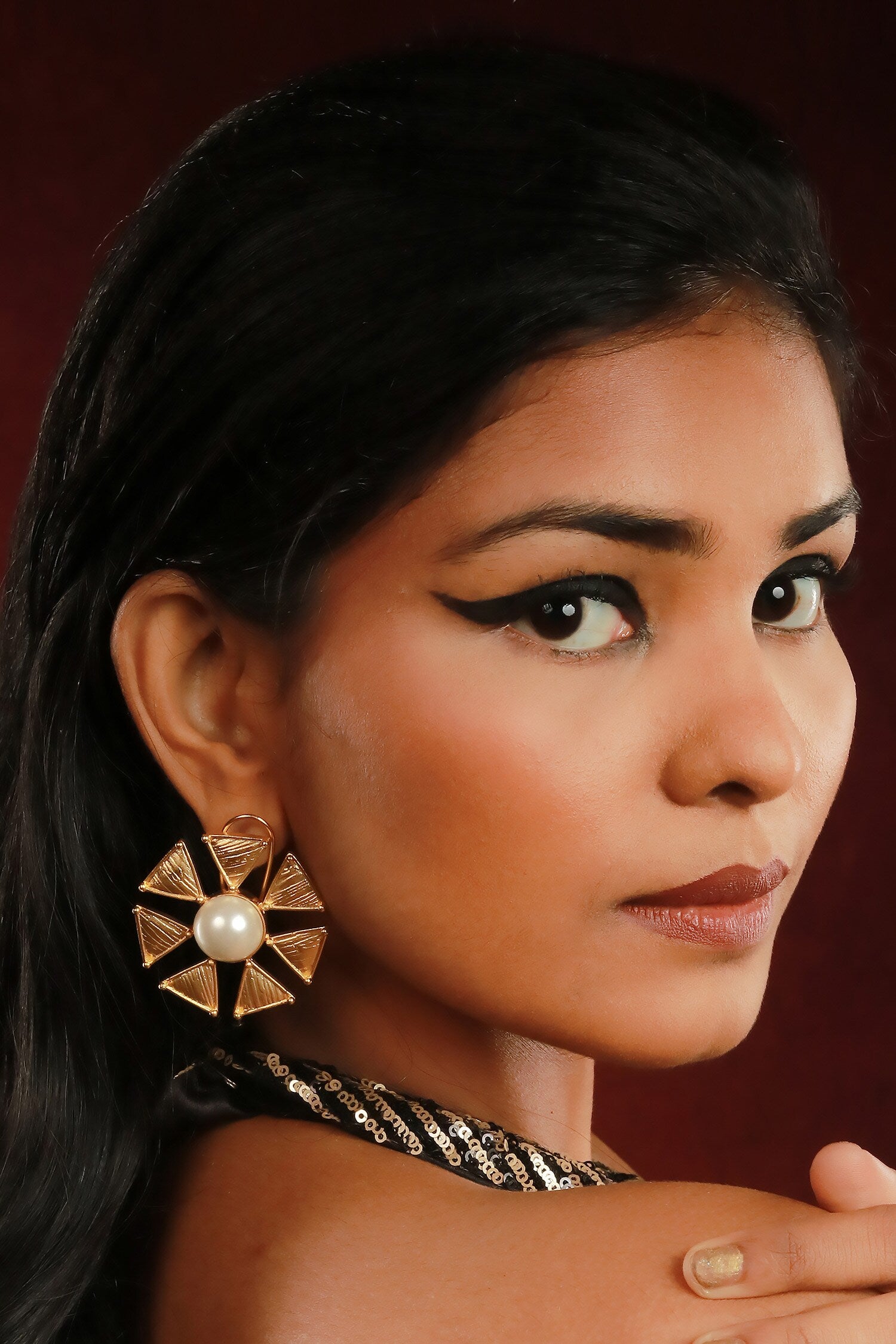 Stone Embellished Earrings 