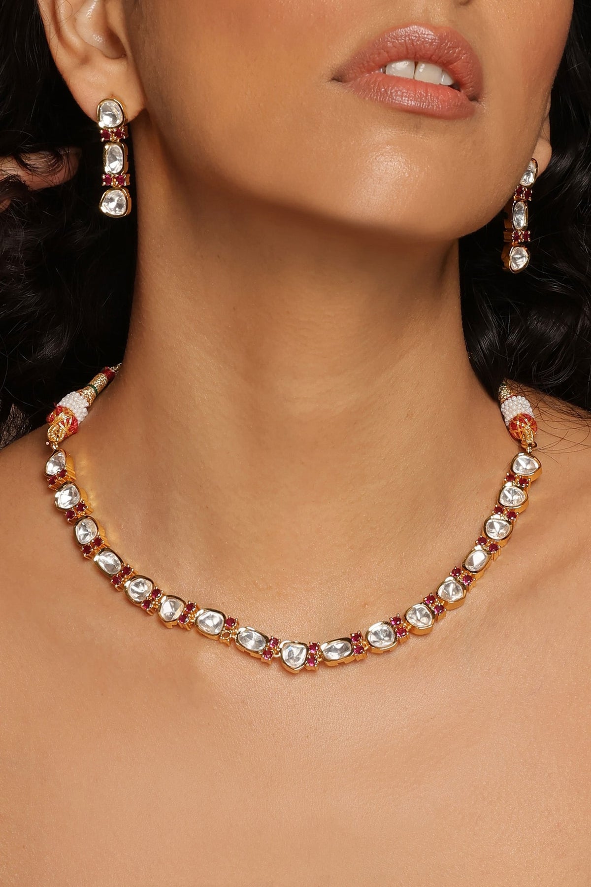 Polki Embellished Necklace Set 