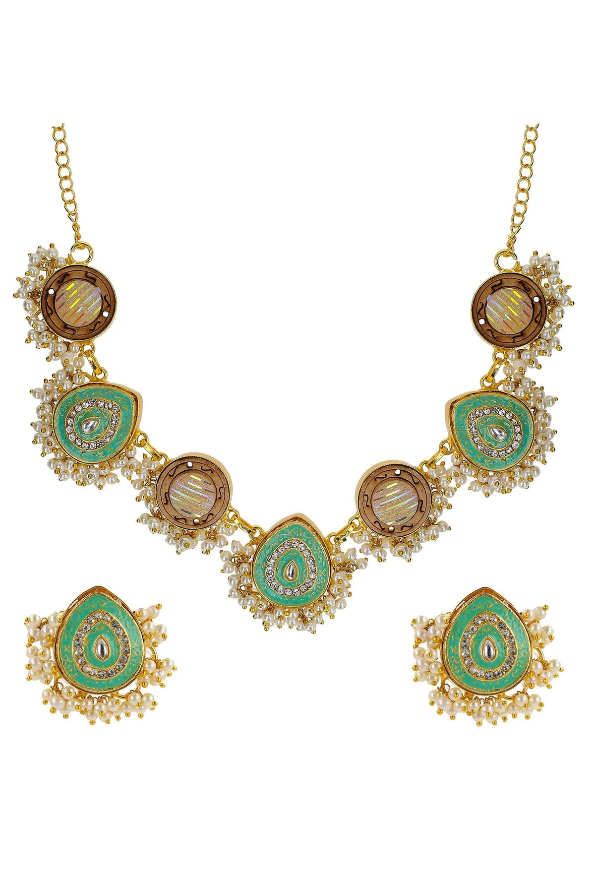 Geometric Pattern Necklace Set 