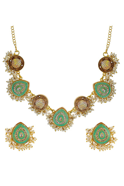 Geometric Pattern Necklace Set 