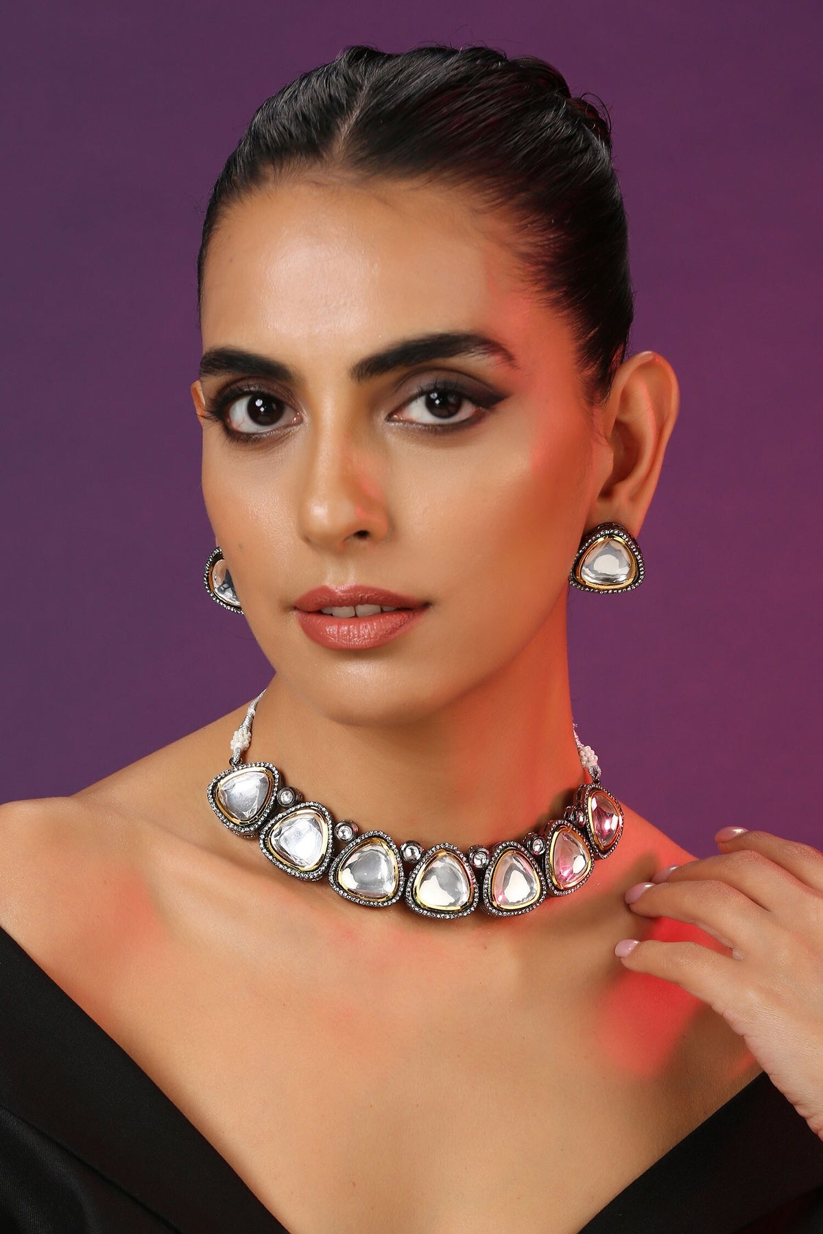 Kundan Choker Necklace Set 