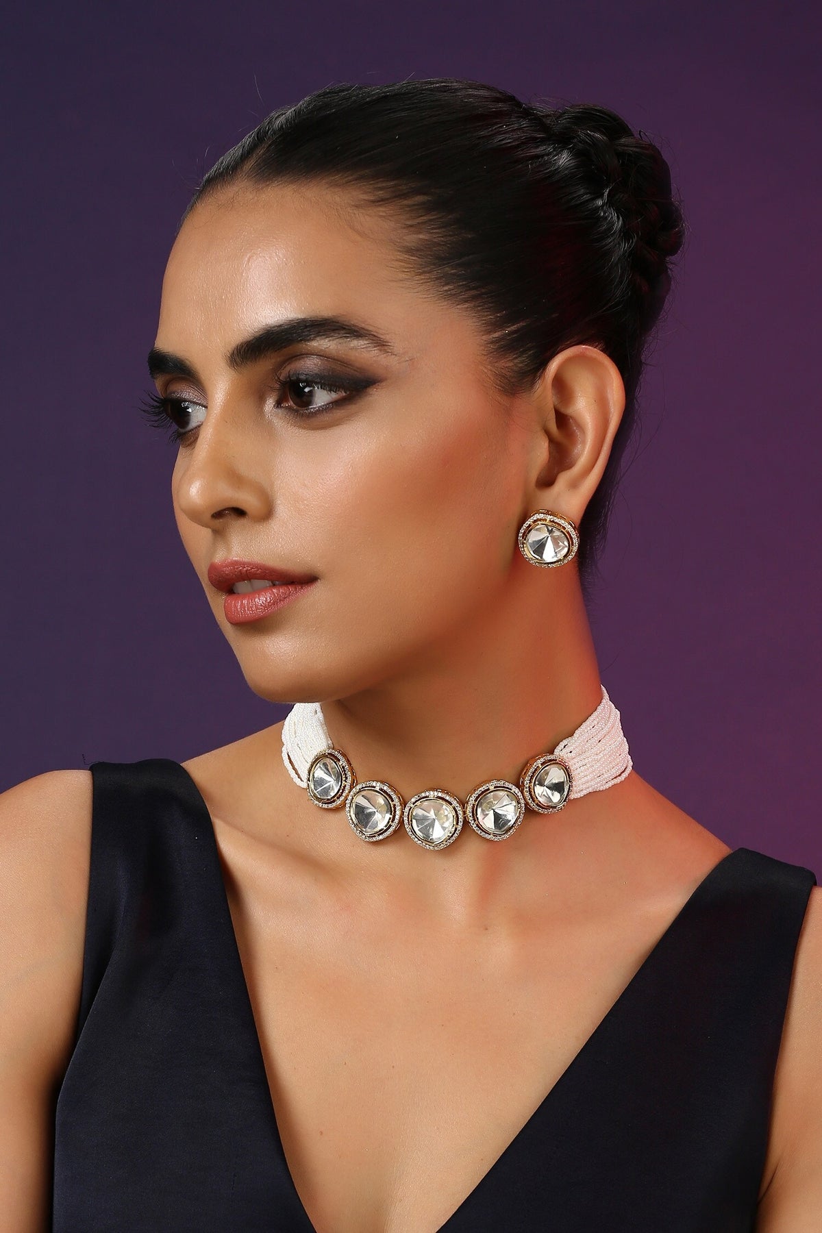 Polki & Pearl Embellished Choker Set 