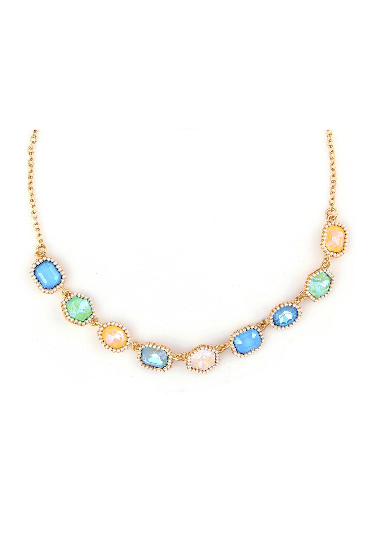 Geometric Shape Stone Embellished Earrings 
