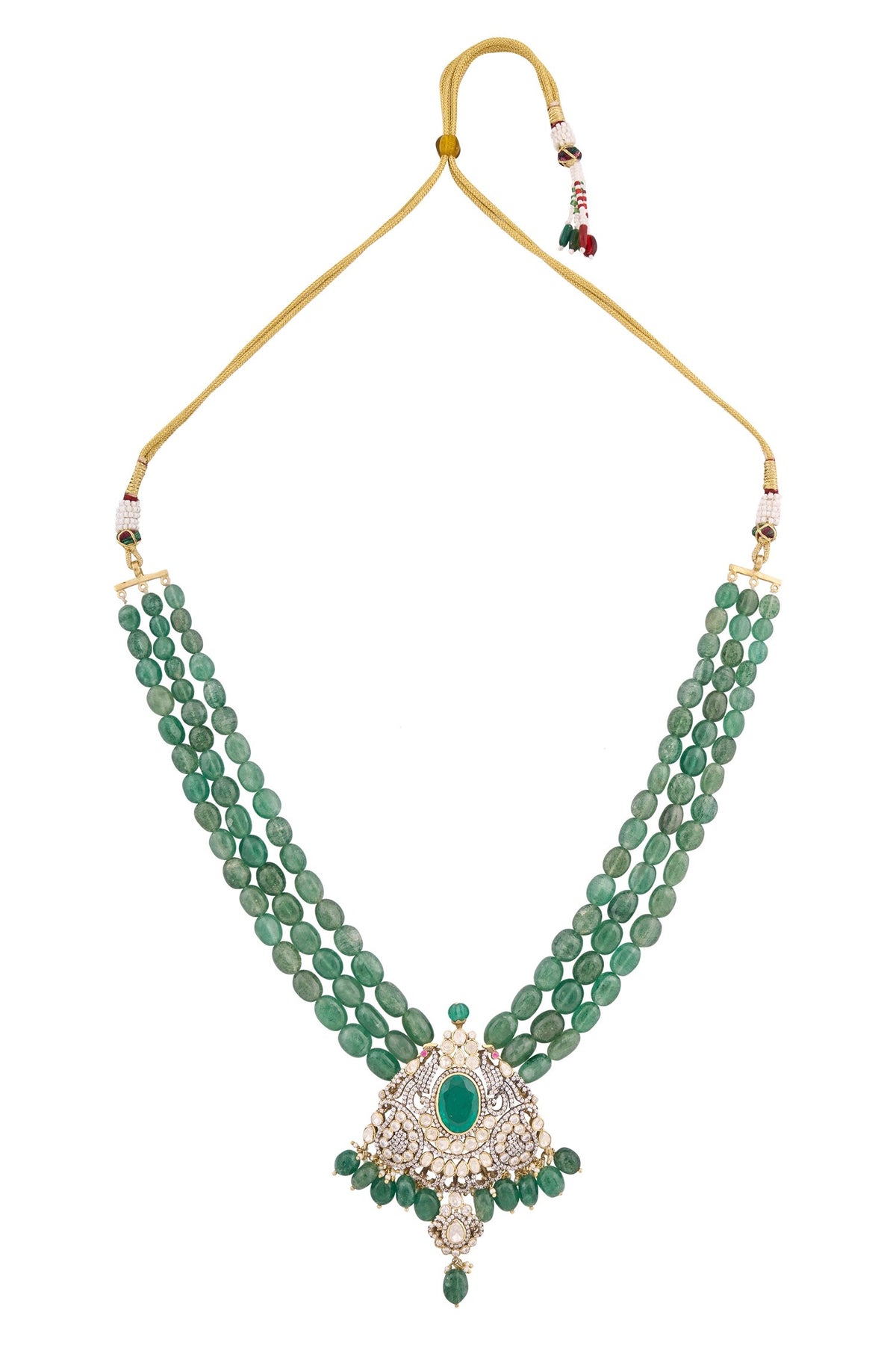 Polki Embellished Pendant Necklace Set 
