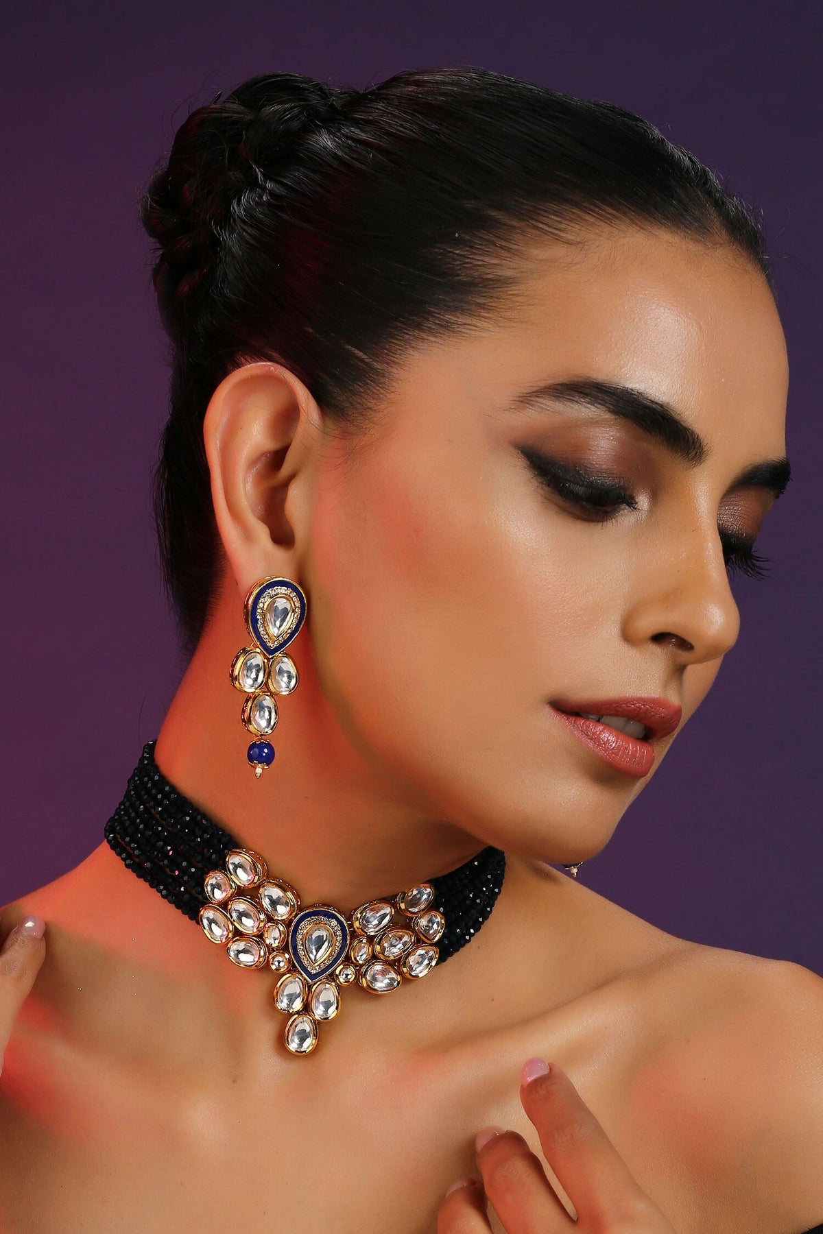Kundan Studded Layered Necklace Set 