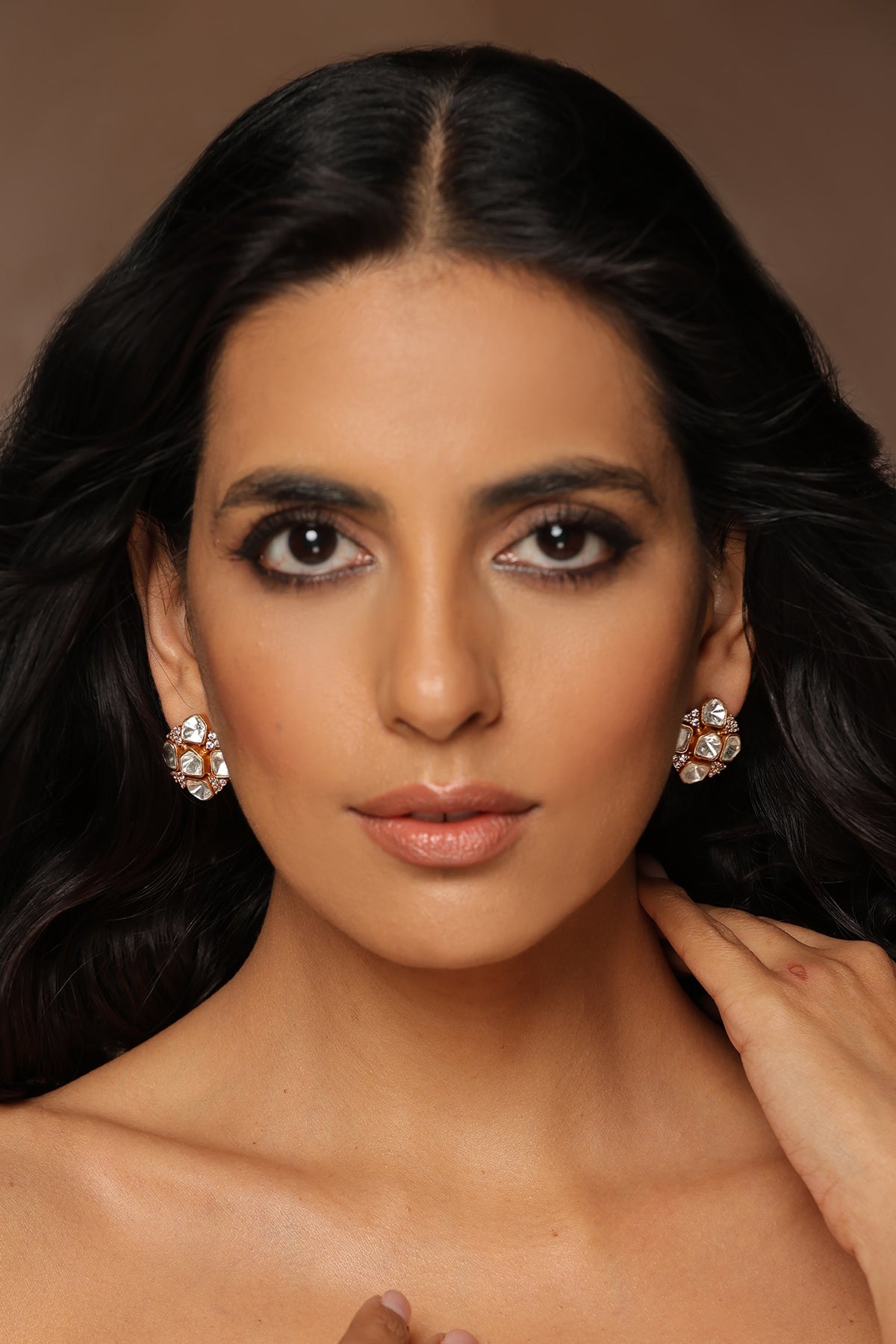 Polki Embellished Stud Earrings 
