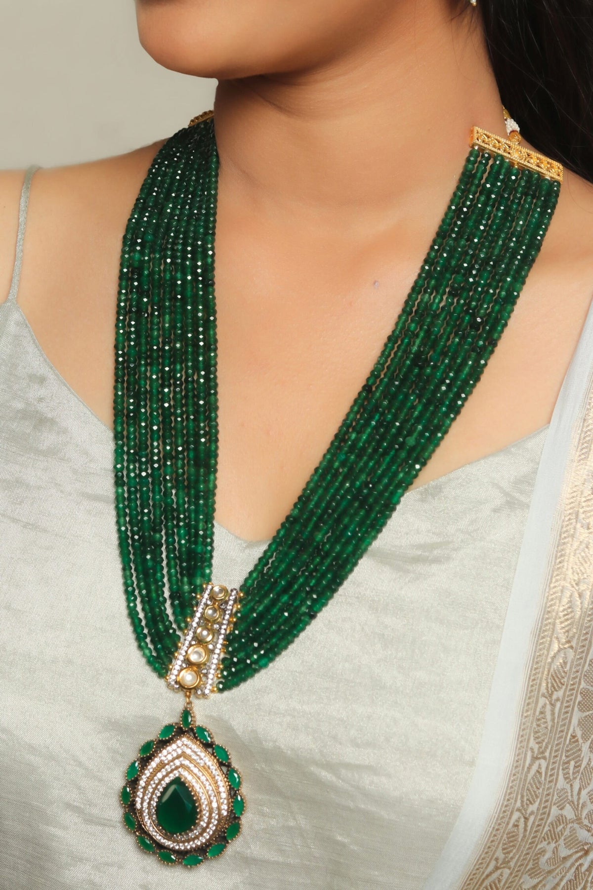 American Diamond Stone Embellished Necklace Set 