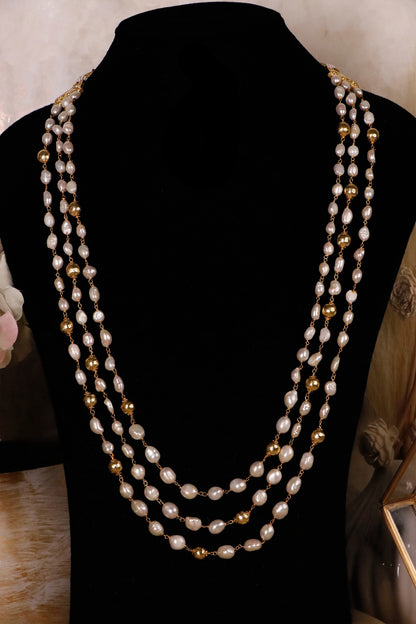 Layered Baroque Pearl Necklace 