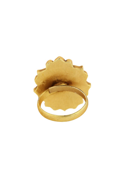 Lotus Shape Embellished Ring 