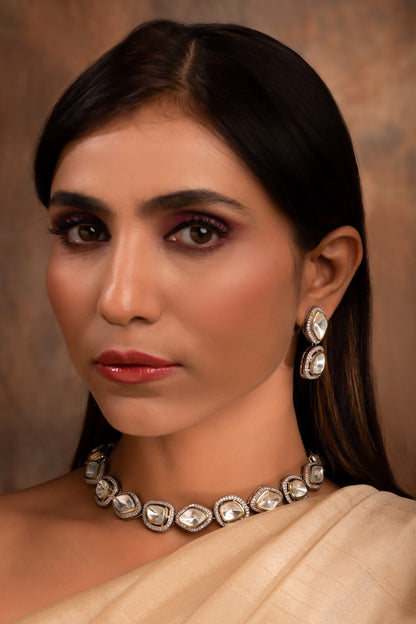 Kundan Stone Embellished Choker Set 