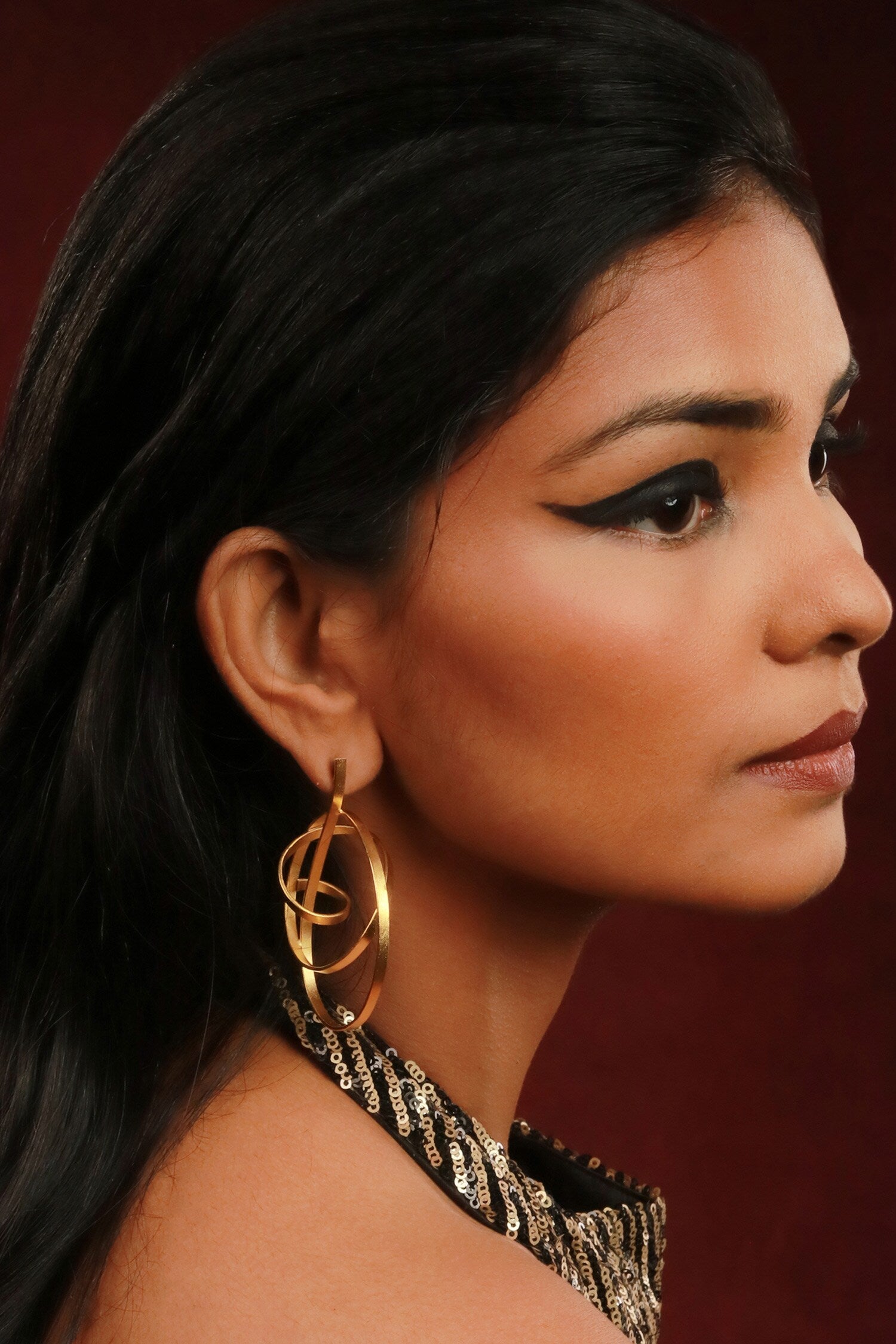 Intertwined Whip Waves Earrings 