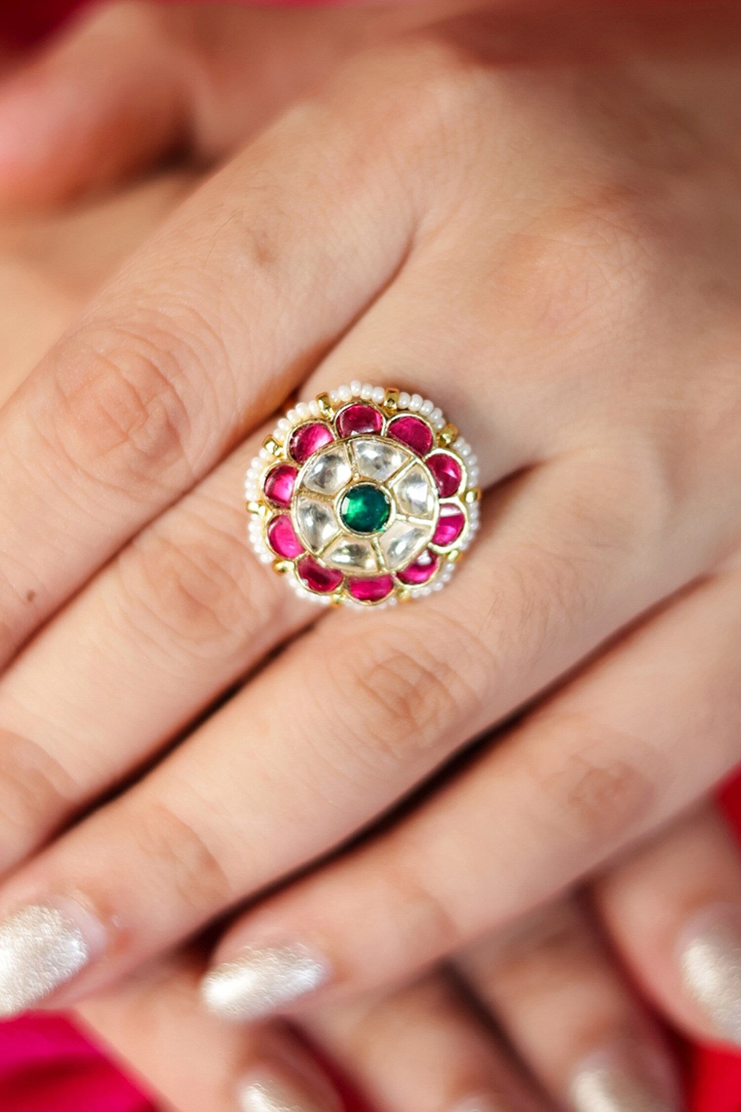 Ruby Embellished Ring 