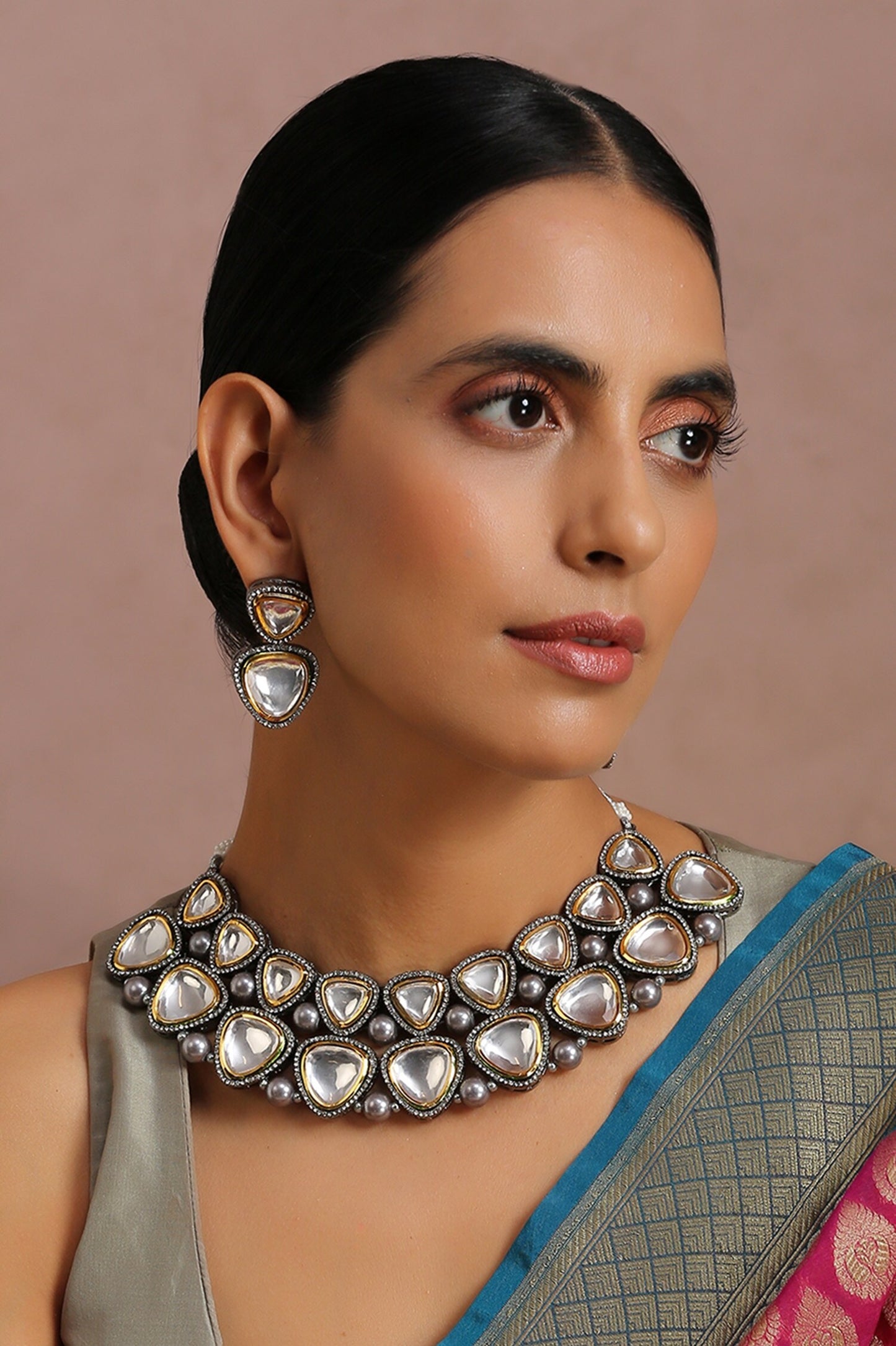 Polki Embellished Necklace Set 