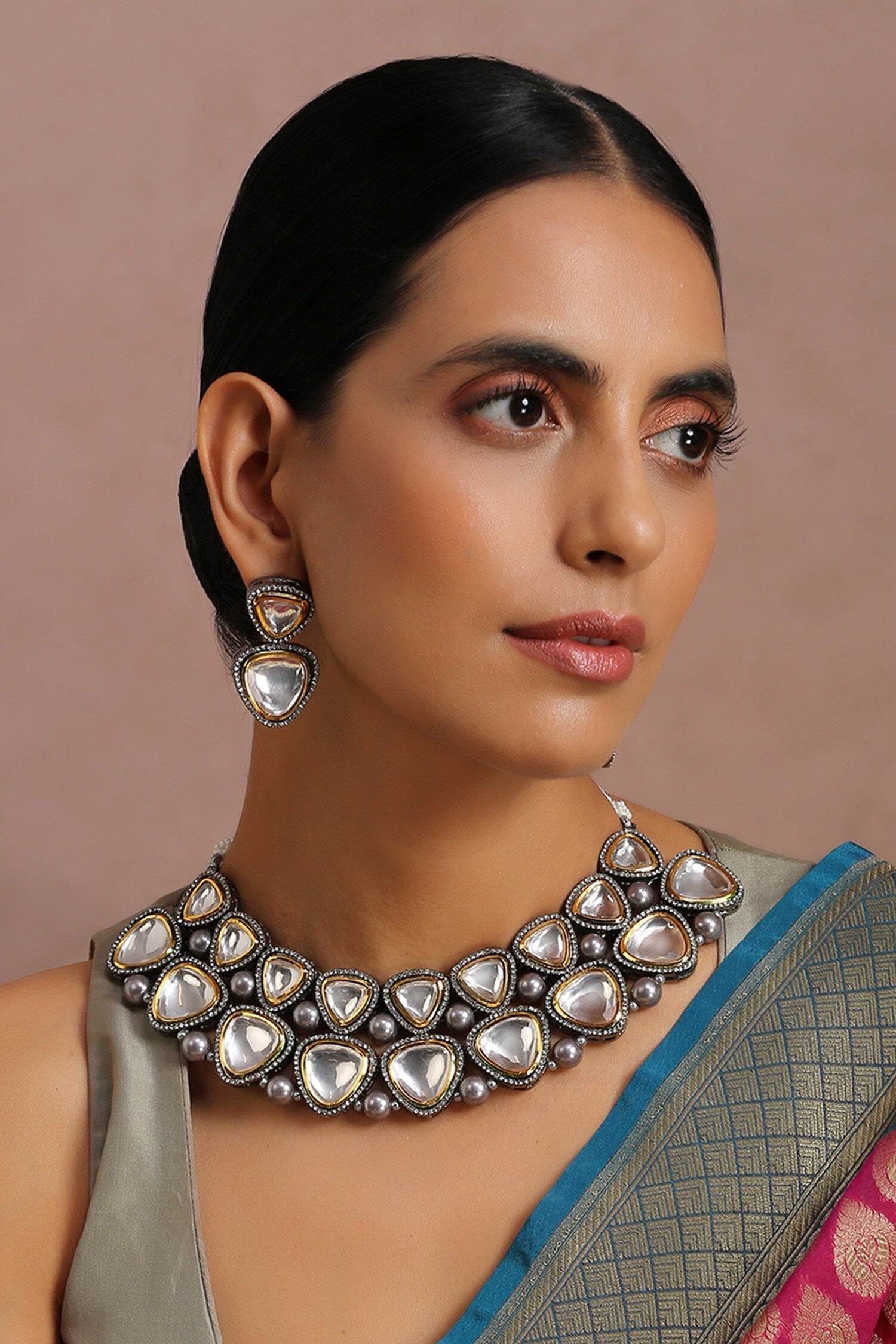 Polki Embellished Necklace Set 