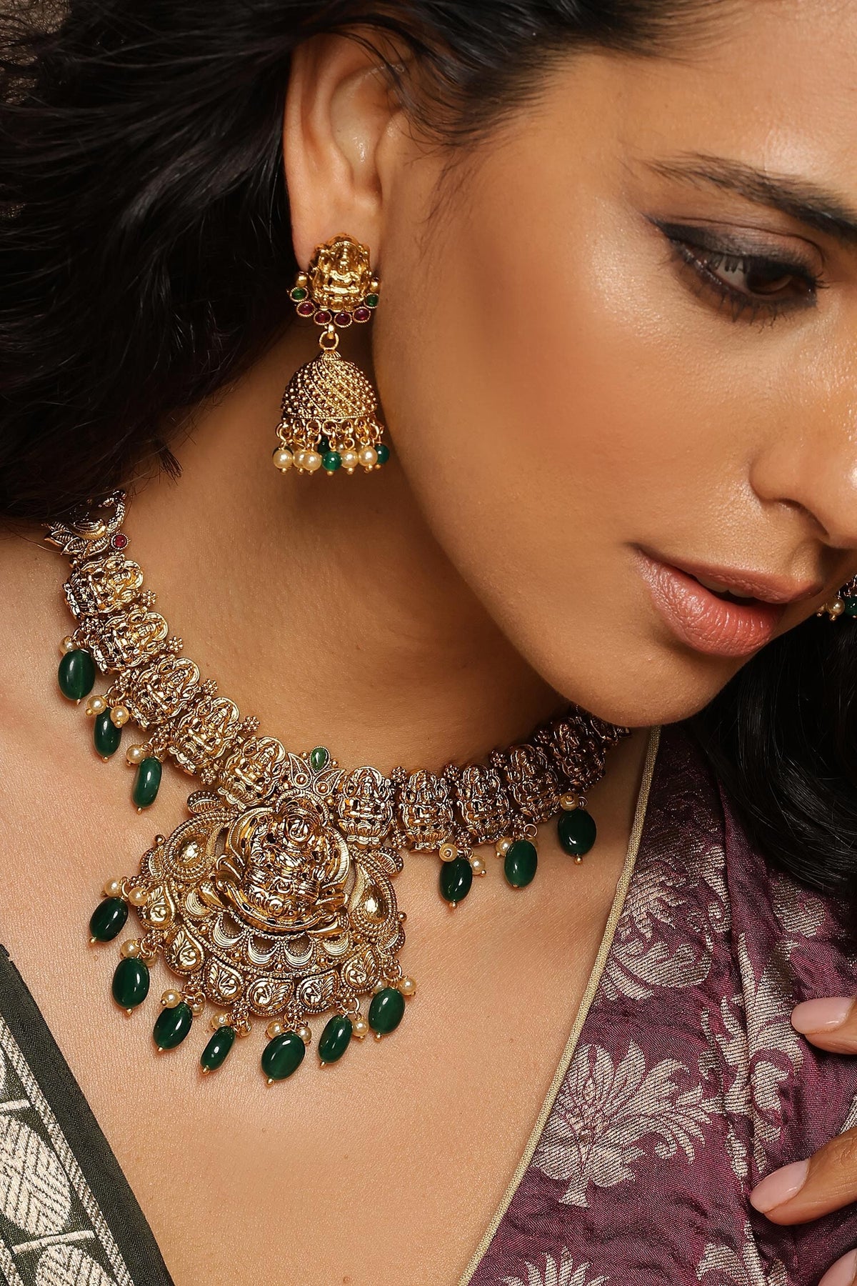 Emerald Temple Necklace Set 