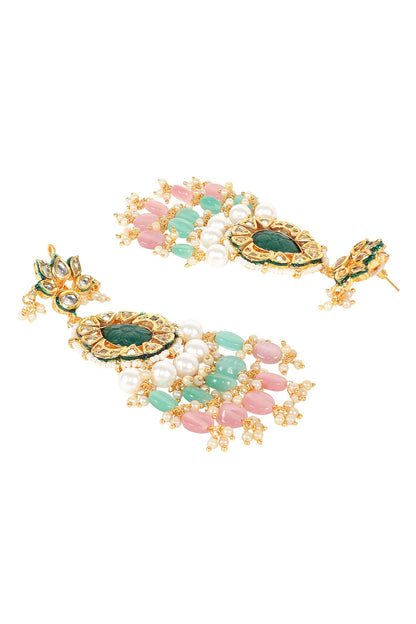 Stone Embellished Pendant Necklace Set 