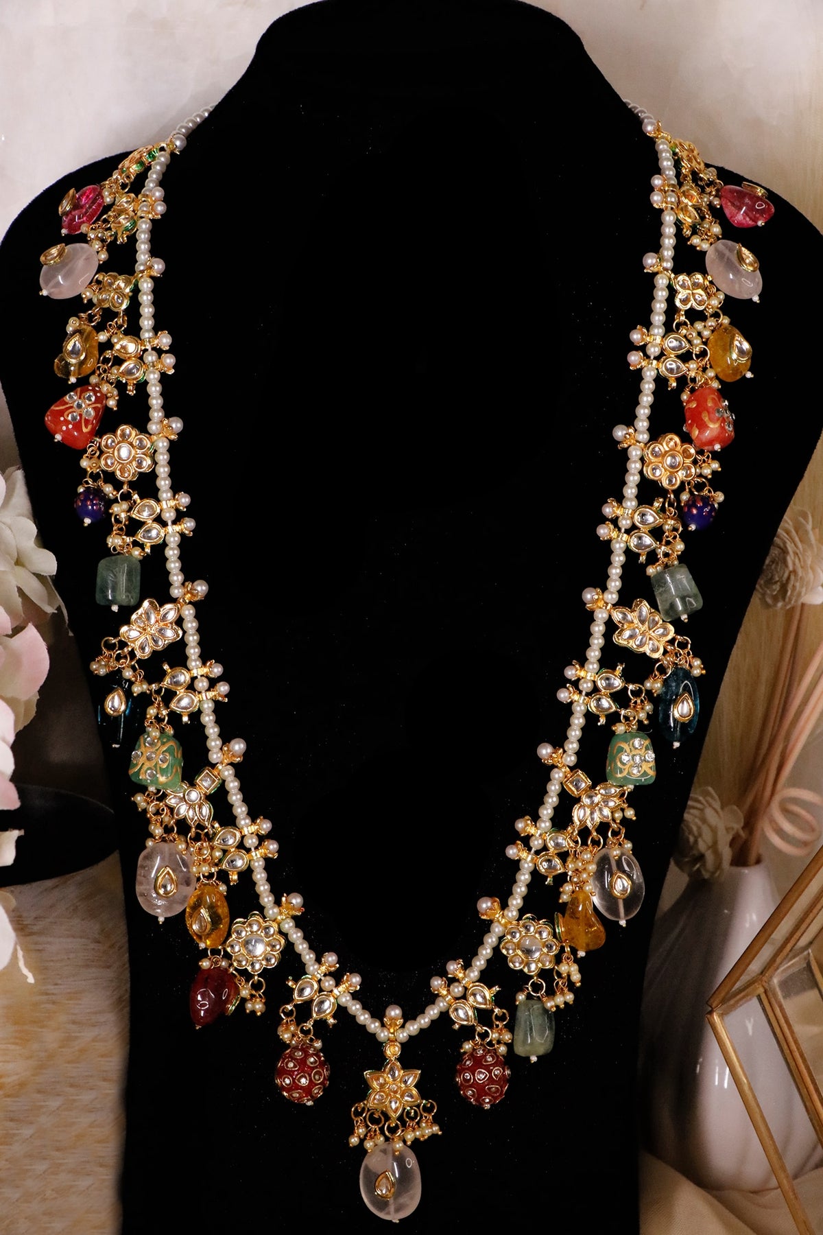 Multi Beaded Long Necklace 