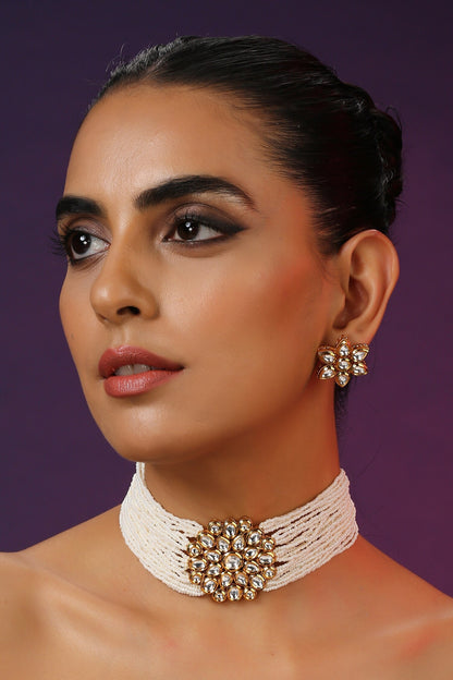 Pearl Embellished Choker Set 