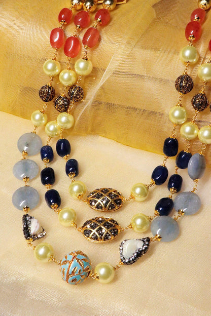 Gold Multi Color Layered Mala 