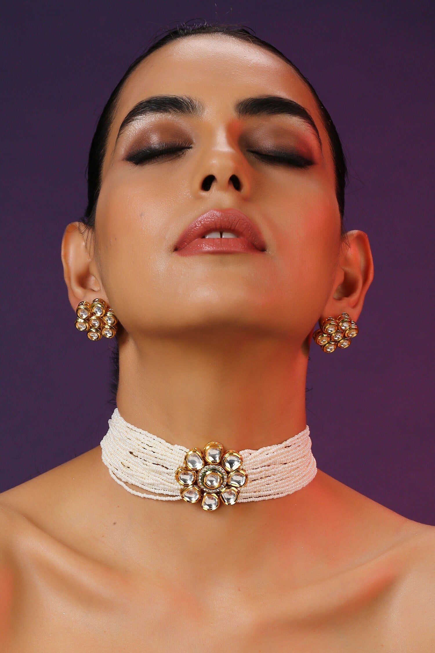 Floral Embellished Choker Set 