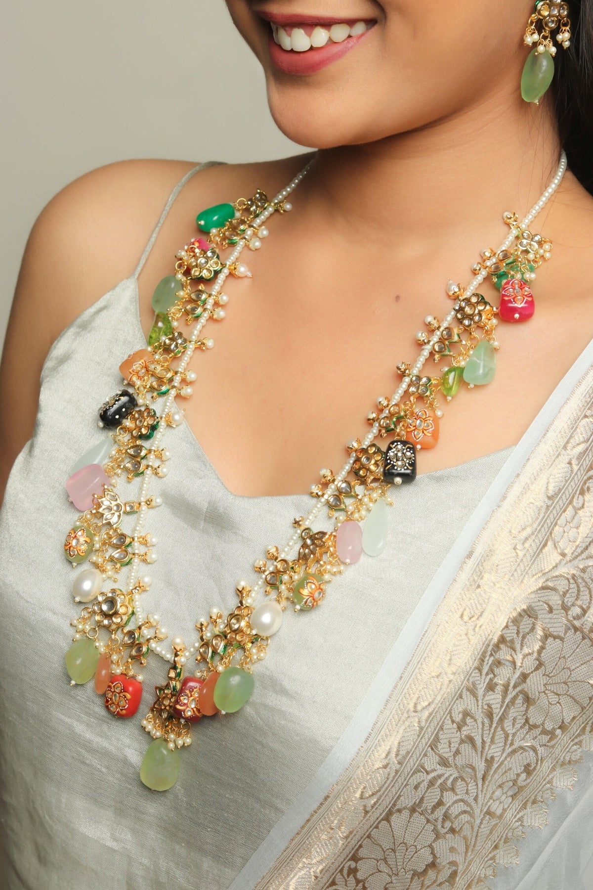 Stone Embellished Necklace Set 