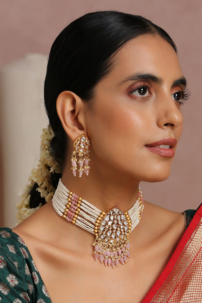 Pearl Embellished Choker Set 
