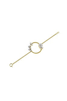 Two-Tone Finish Round-Shaped Diamond Openable Bracelet