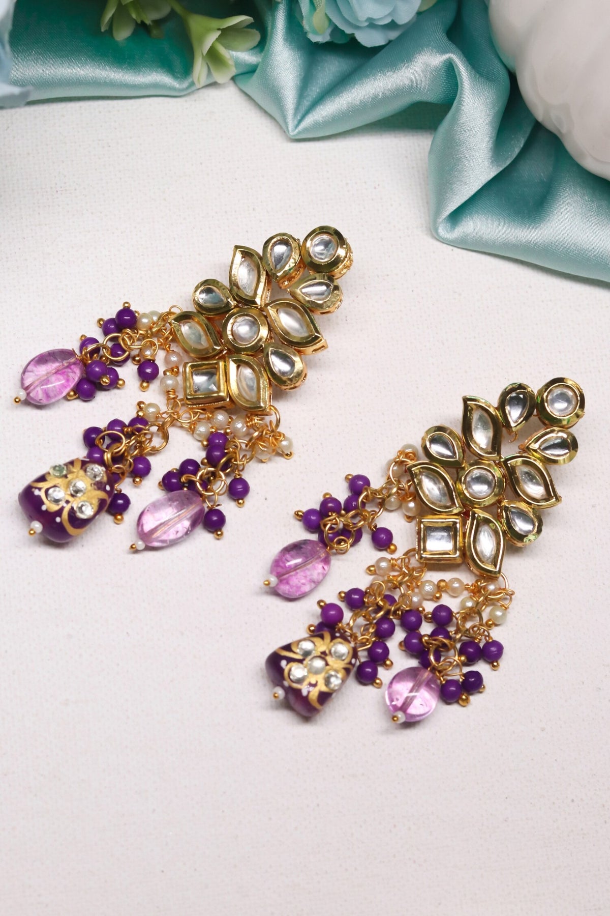 Gemstone Embellished Earrings 