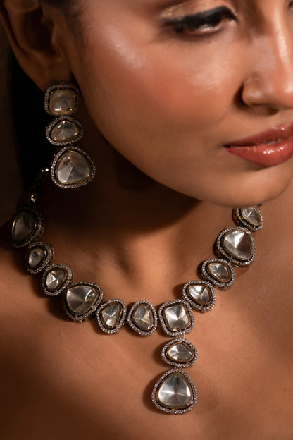 Polki Studded Necklace Set 