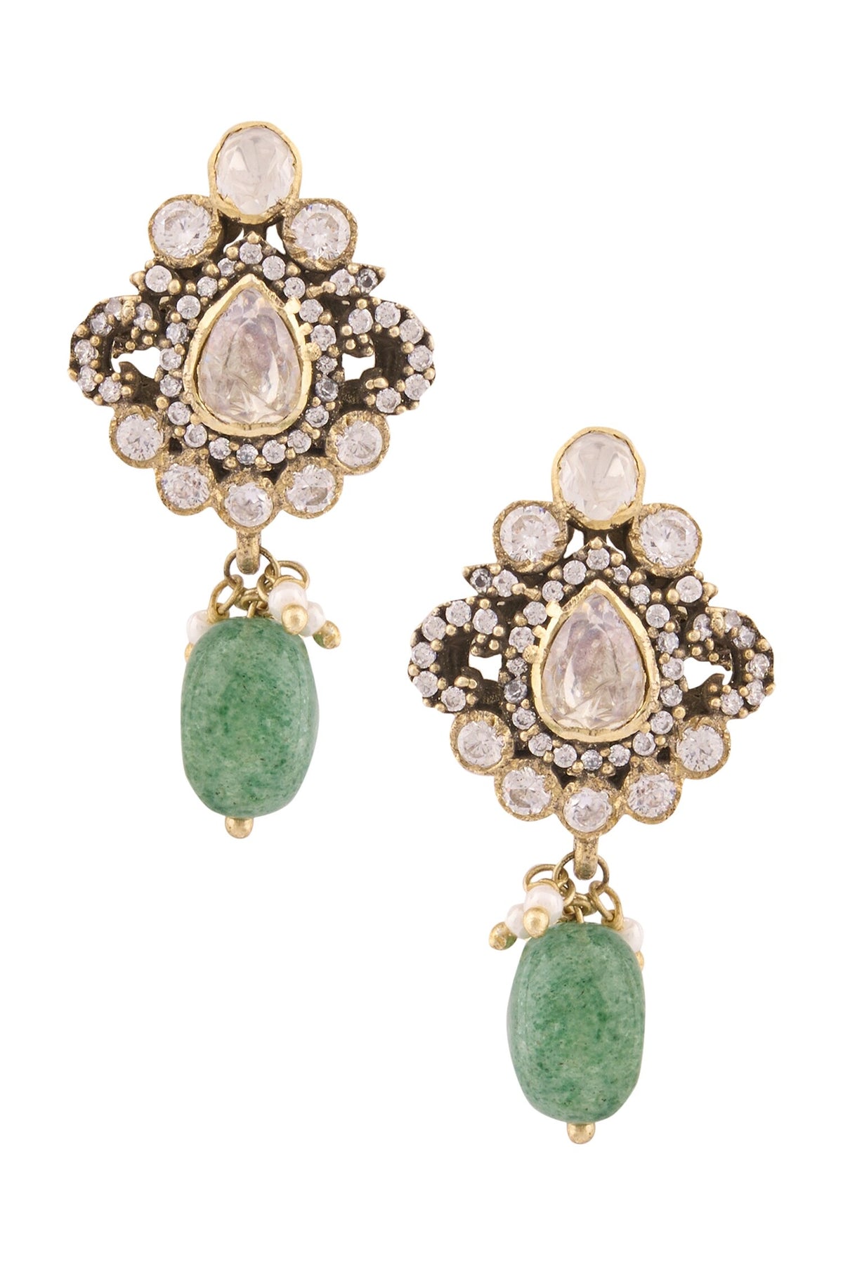 Polki Embellished Pendant Necklace Set 