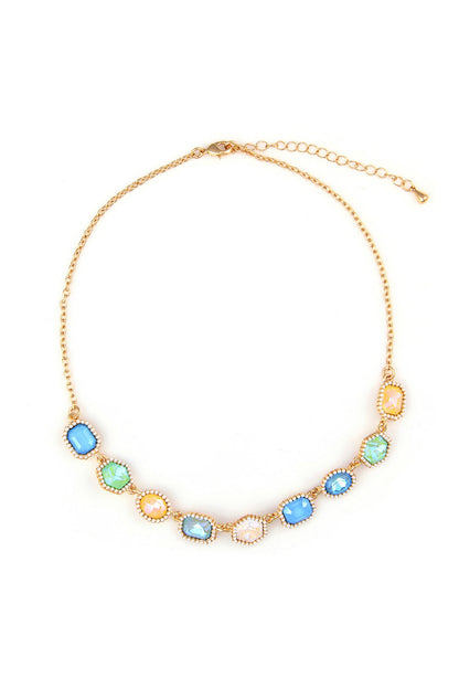 Geometric Shape Stone Embellished Earrings 