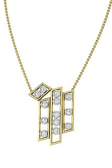 Two-Tone Finish Round-Shaped Diamond Pendant Necklace