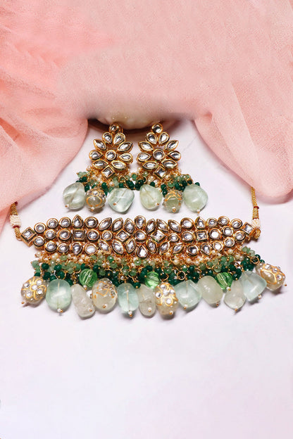 Kundan Stone Drop Choker Set 