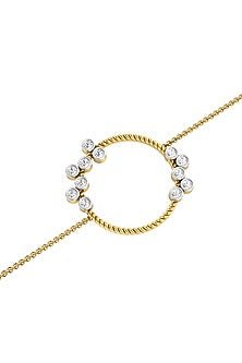 Two-Tone Finish Round-Shaped Bouquet Of Diamond Pendant Necklace
