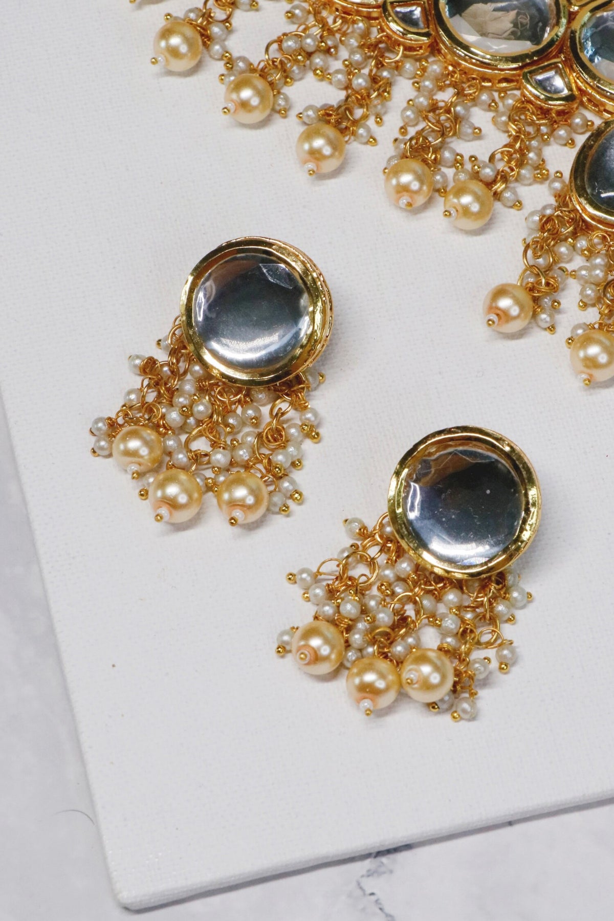 Kundan Stone Embellished Necklace Set 
