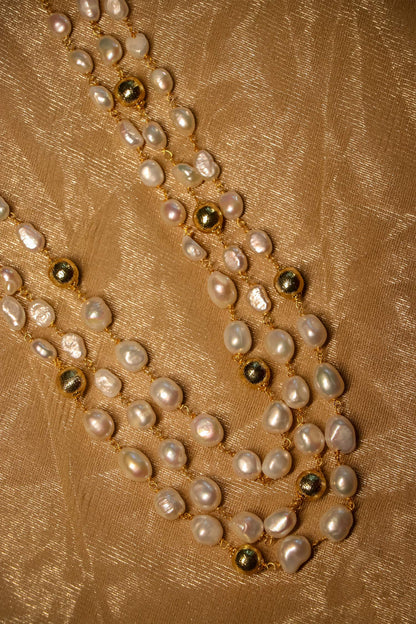 Layered Baroque Pearl Necklace 