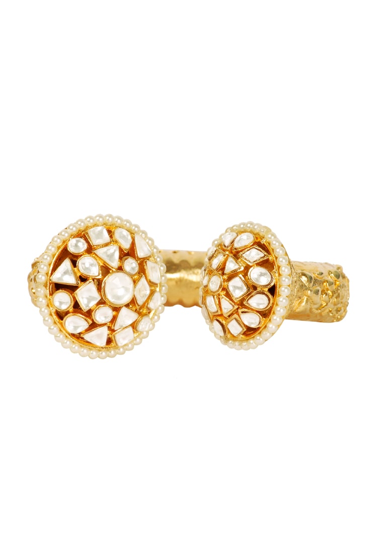 Kundan & Pearls Embellished Cuff 