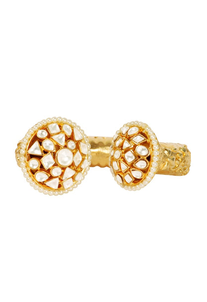 Kundan & Pearls Embellished Cuff 