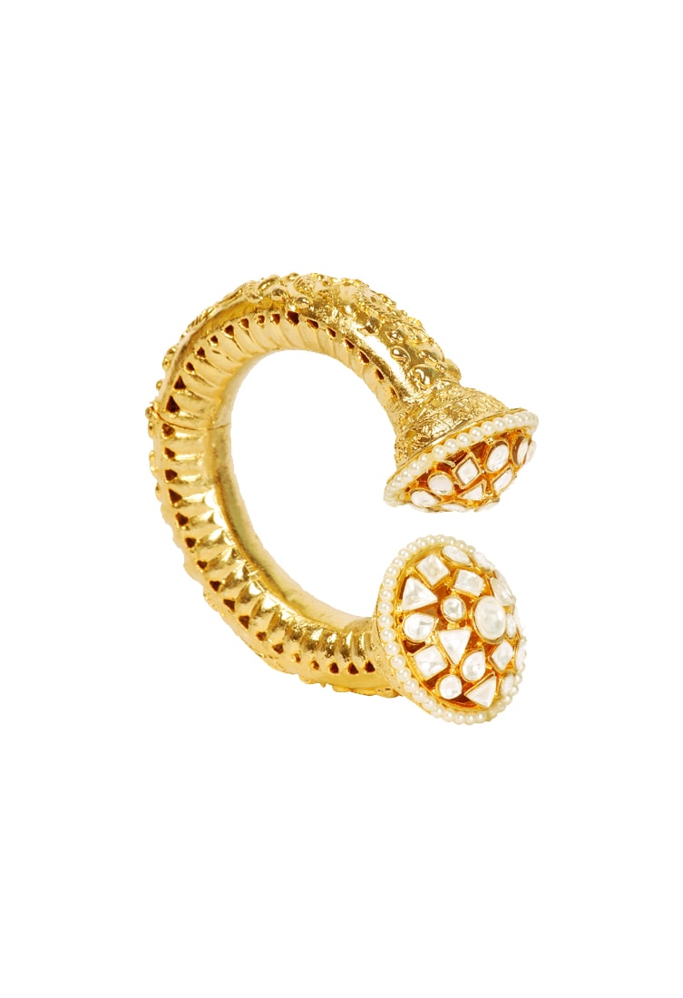 Kundan & Pearls Embellished Cuff 