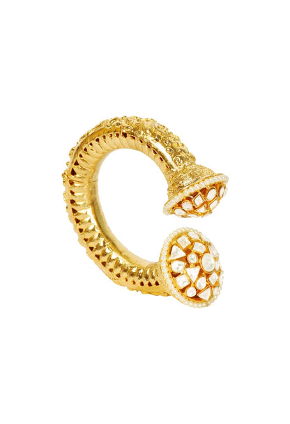 Kundan & Pearls Embellished Cuff 